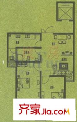 小康人家戶型圖三期戶型D1 2室2廳1衛(wèi)1廚