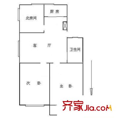 段南新村 2室 戶型圖