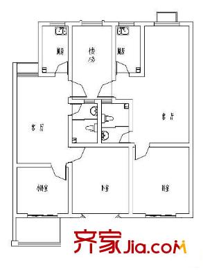華商清水灣戶型圖C14一單元 2室1廳1衛(wèi)