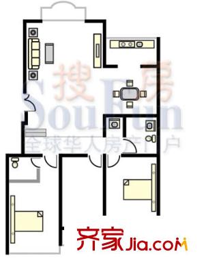 楓林綠洲戶型圖3室2廳2衛(wèi)1廚