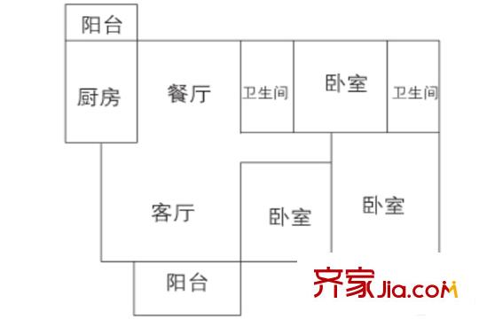 恒基雍景新城二期31#邊戶01室戶型 3室2廳2衛(wèi)1廚