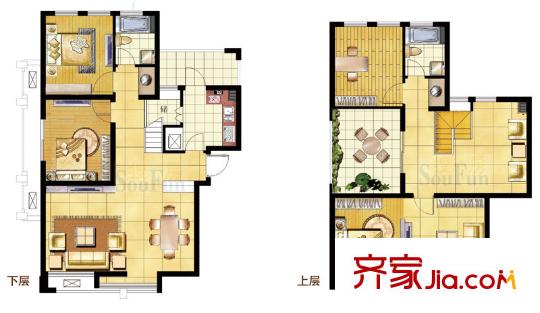 鑫苑景園戶型圖C1y戶型 4室4廳2衛(wèi)1廚