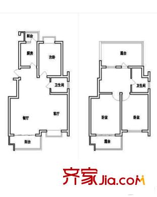 豪紳嘉苑 3室 戶型圖