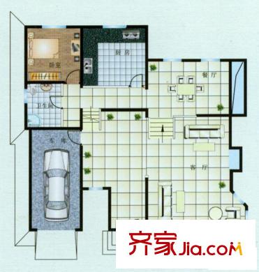 中匯霖雨山莊A4戶型-獨(dú)棟別墅-一層 6室4廳4衛(wèi)1廚
