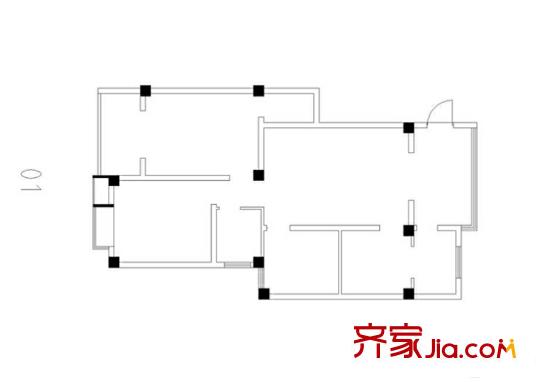 玉融瀚景園多層22#01室戶型 3室2廳1衛(wèi)1廚