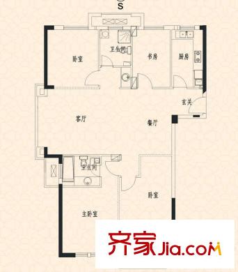 開元云龍谷G4a戶型 4室2廳2衛(wèi)
