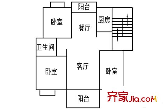 藍(lán)庭國際洋房C戶型 3室2廳1衛(wèi)1廚