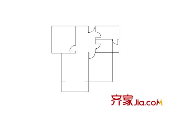 財(cái)富灣高層A戶型 2室2廳1衛(wèi)1廚