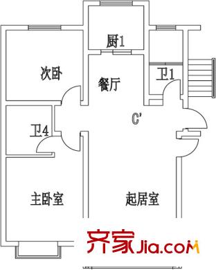 榕城奧運星城1-4層2單元-102C 2室2廳2衛(wèi)