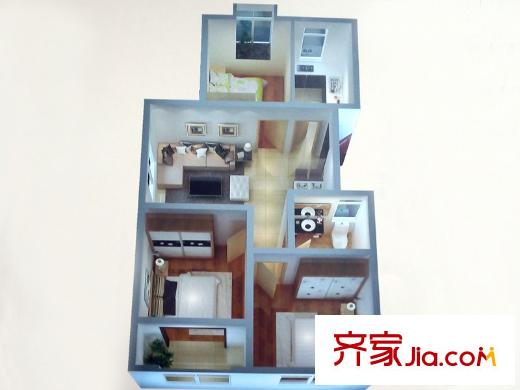 久隆瀾橋一期H3樓邊戶C戶型 3室2廳1衛(wèi)1廚