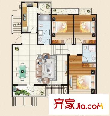 耀邦公館洋房三層 3室2廳2衛(wèi)