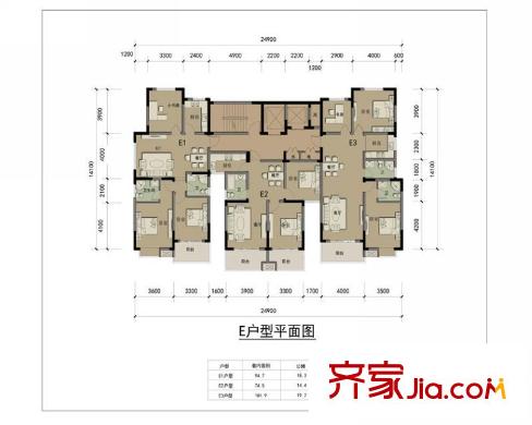 錦繡江南高層D戶型 3室1廚