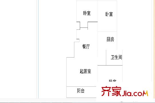 鑫苑景城6#戶型 3室2廳1衛(wèi)1廚