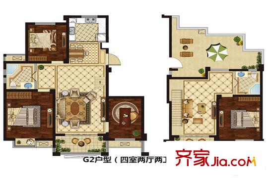 碩豐雅居G2戶型 4室2廳2衛(wèi)1廚