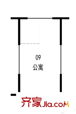 萬科淮海天地二街區(qū)1#09戶 1室1廳1衛(wèi)1廚