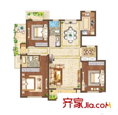 月橋花院一期洋房五樓C5  3室2廳2衛(wèi)1廚