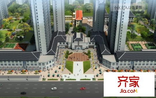 雍福上城小區(qū)主入口效果圖