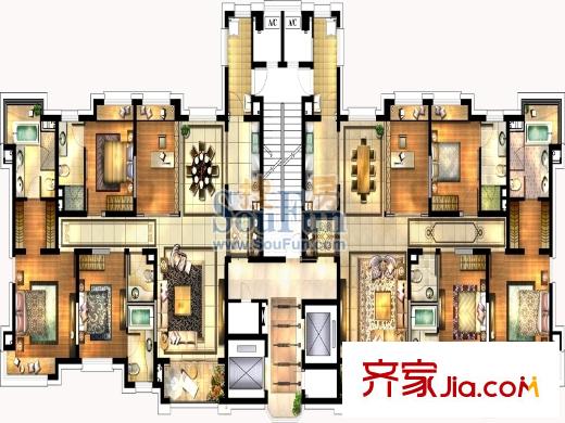 璽悅龍城1#琦瓏璽 4室2廳4衛(wèi)1廚