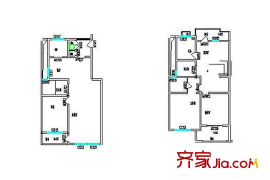 泰康紅郡疊加別墅E戶型約230平 4室3廳3衛(wèi)1廚