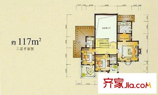 漢泉山莊戶型圖三期F戶型 4室2廳1衛(wèi)1廚