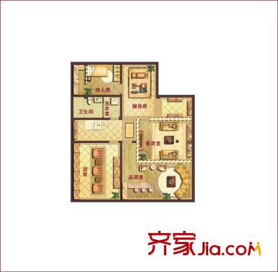 久隆鳳凰城別墅戶型圖A戶型（地下層） 9室4廳4衛(wèi)1廚