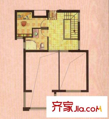 金山福地二期A3套內(nèi)二層 2室2廳2衛(wèi)1廚