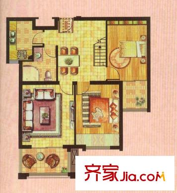 金山福地二期A3套內(nèi)一層 2室2廳2衛(wèi)1廚