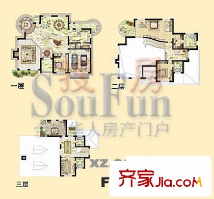 湖森堡獨棟別墅F戶型 6室5廳4衛(wèi)1廚