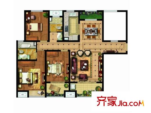 雨潤(rùn)新城一期高層玉蘭苑6#東西戶G9戶型 3室2廳2衛(wèi)1廚