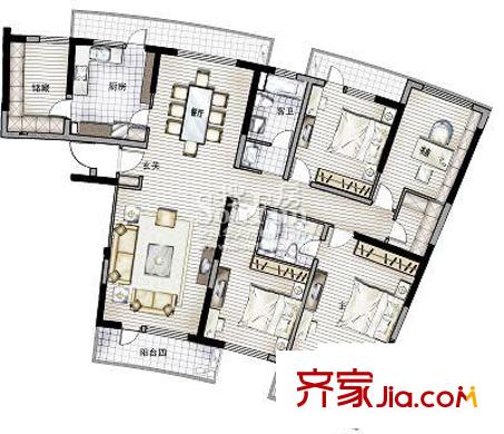 晏園玖瓏城 戶(hù)型圖