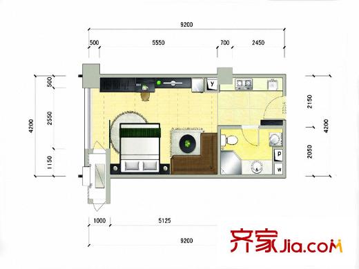 通州天地華庭 戶型圖 一室一廳