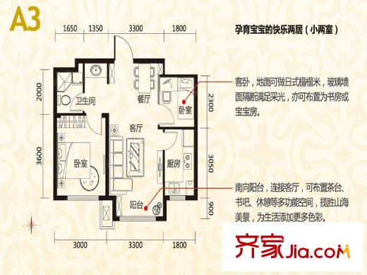 大唐佳苑戶型圖 兩室一廳