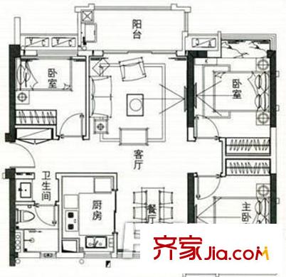 啟東城市花苑 戶型圖