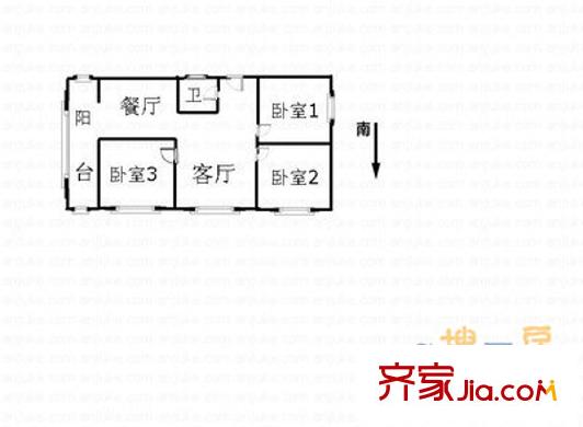 淮北街民安路小区 3室 户型图