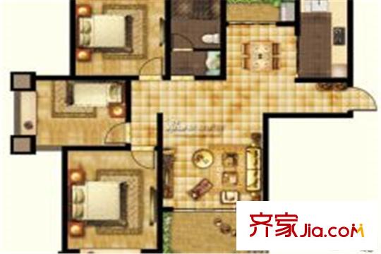 國(guó)基桂花小鎮(zhèn)H1戶型 3室2廳1衛(wèi)
