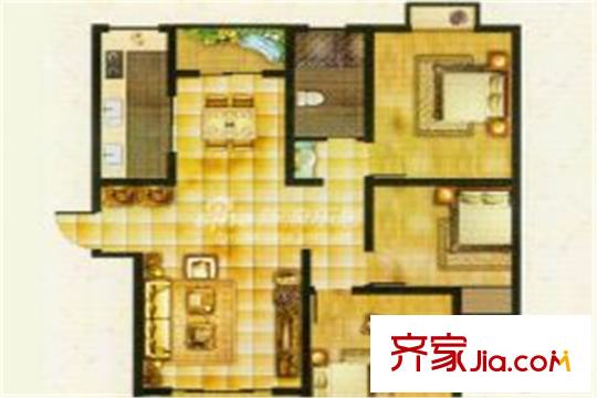 國(guó)基桂花小鎮(zhèn)桂花小鎮(zhèn)A3戶型 2室2廳1衛(wèi)