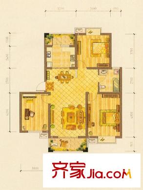 熔盛社區(qū)戶型圖1-5#、7#、10-14#、16#樓C1戶 4室2廳1衛(wèi)1廚