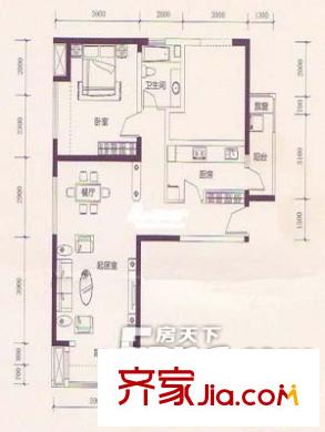 種子公司宿舍戶型圖戶型圖（20130308） 2室1廳1衛(wèi)1廚