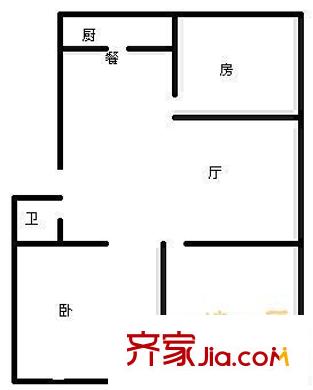 牧校宿舍 戶型圖（2室2廳1廚1衛(wèi)）