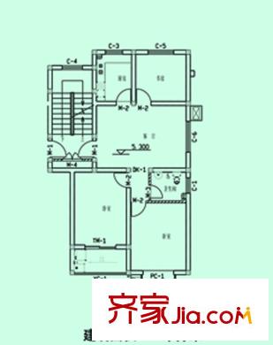 金匯園小區(qū)戶型圖B戶型 3室1廳1衛(wèi)1廚