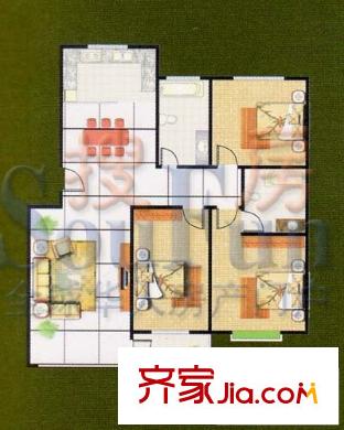 嘉樂園戶型圖戶型圖 3室2廳1衛(wèi)1廚