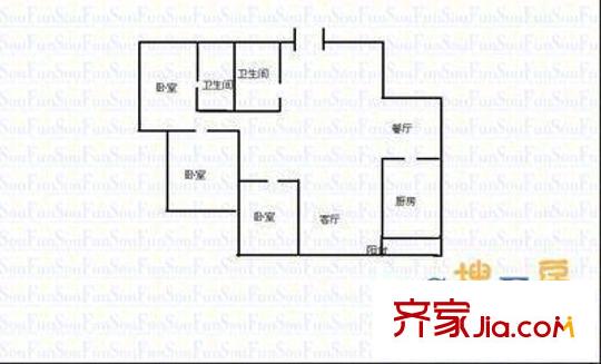 供電公司北海宿舍小區(qū)戶型圖北海宿舍小區(qū) 戶型圖（3室2廳1廚1衛(wèi)） 3室2廳1衛(wèi)1廚