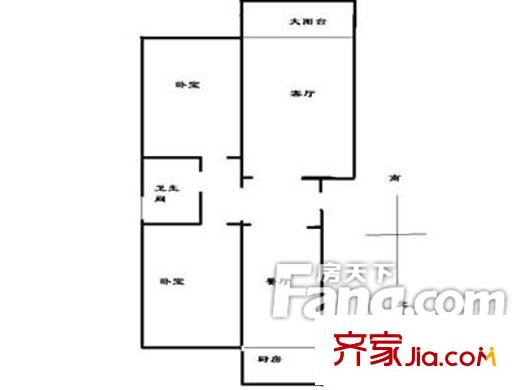 紡織局宿舍戶型圖服裝廠宿舍 2室2廳1衛(wèi)1廚