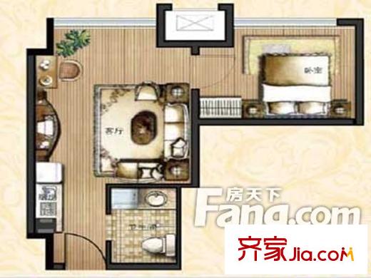 東晨杰座戶型圖戶型圖 1室1廳1衛(wèi)1廚