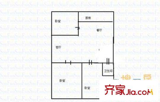 東三甲 戶型圖（3室2廳1廚1衛(wèi)）