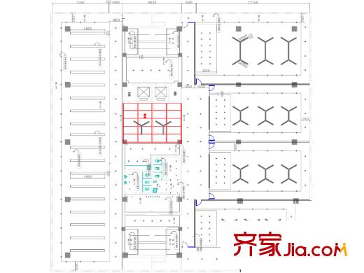 山東呼叫中心產(chǎn)業(yè)基地戶型圖辦公樓E樓五樓層平面圖 