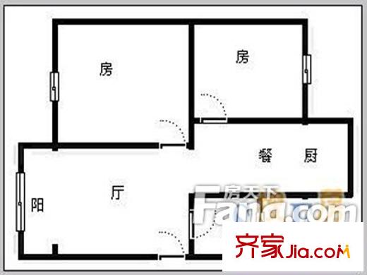 市公安局宿舍(府祥街)戶型圖戶型圖（2-2-1） 2室2廳1衛(wèi)1廚