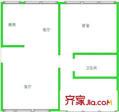 圣達(dá)花園戶型圖戶型圖（2-2-1） 2室2廳1衛(wèi)1廚