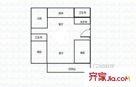 民政局宿舍(蓉花路與北宮街)戶型圖民政局宿舍戶型圖（3室2廳1廚1衛(wèi)） 3室2廳1衛(wèi)1廚