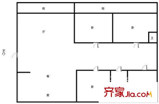 民政局宿舍(蓉花路與北宮街)戶型圖民政局宿舍戶型圖（4室2廳1廚2衛(wèi)） 4室2廳2衛(wèi)1廚
